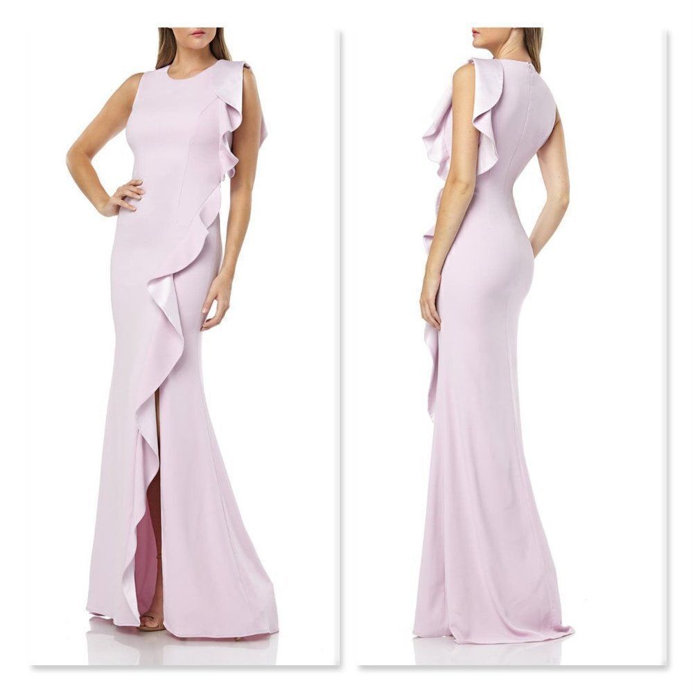 Carmen Marc Valvo Infusion Ruffle Gown sz 14